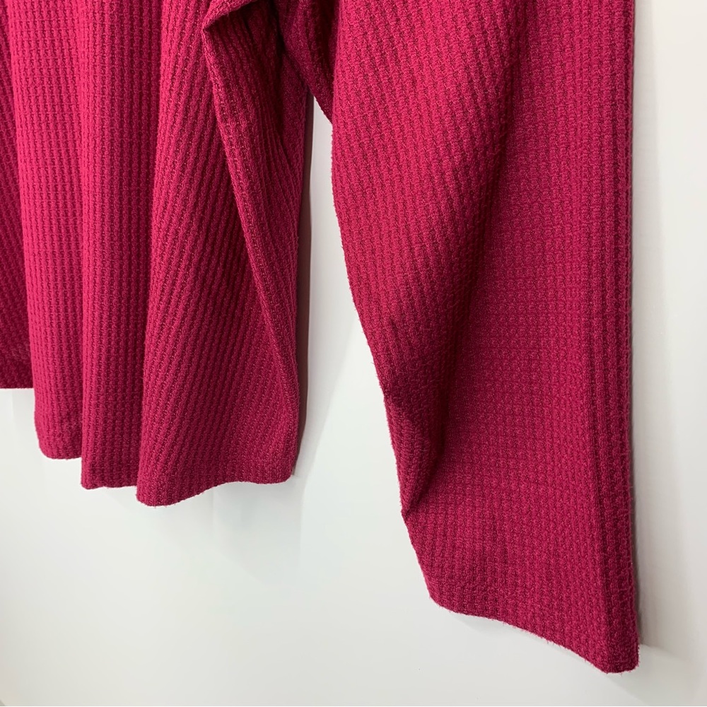 Workshop Republic Clothing Red Magenta Waffle Knit Sweater Soft Cozy & Stretchy - Picture 11 of 16
